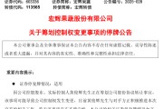 温岭明日停牌！又一A股，筹划控制权变更